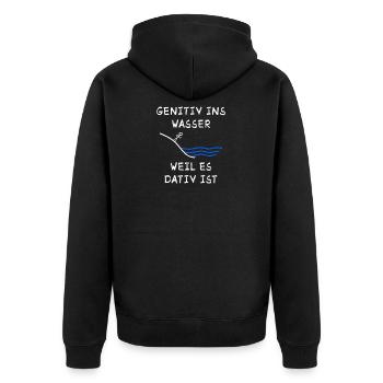 Ehrenlehrer I Schule Uni Grundschule Berufsschule - Unisex Premium Bio Zip Hoodie - Schwarz - Hinten - Nico (187cm)