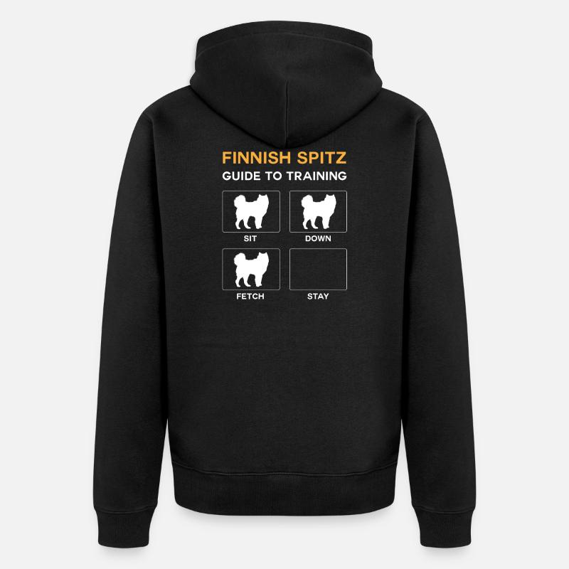 Finnish Spitz Guide To Training - Unisex Premium Bio Zip Hoodie - Schwarz