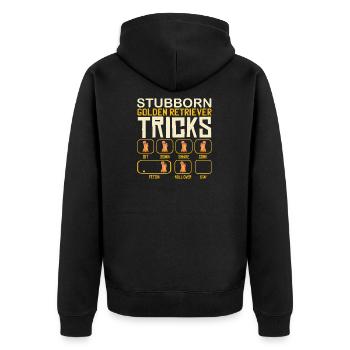 Golden retriever gift dog owner gift dog - Unisex Premium Organic Zip Hoodie - black - Back - Nico (187cm)