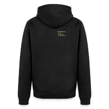 kann spuren von Bier enthalten Bierzelt Geschenk - Unisex Premium Bio Zip Hoodie - Schwarz - Hinten - Nico (187cm)