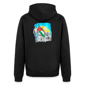 Palestine Liberté libre Liberté Gaza - Veste à capuche bio Premium Unisexe - noir - Dos - Nico (187cm)