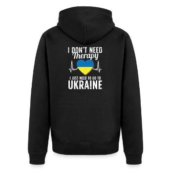 Ukraine flag I Ukrainian Souvenirs - Veste à capuche bio Premium Unisexe - noir - Dos - Nico (187cm)