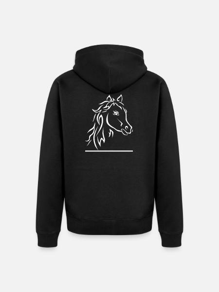 Horse Pferd - Unisex Premium Organic Zip Hoodie - black