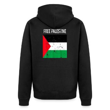 Palestine Liberté libre Liberté Gaza - Veste à capuche bio Premium Unisexe - noir - Dos - Nico (187cm)