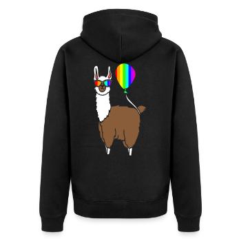 LGBT - Unisex Premium Bio Zip Hoodie - Schwarz - Hinten - Nico (187cm)