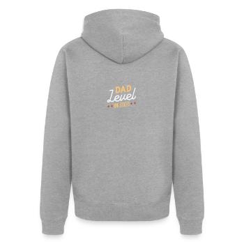 Dad Level Unlocked Father - Veste à capuche bio Premium Unisexe - gris chiné - Dos - Nico (187cm)