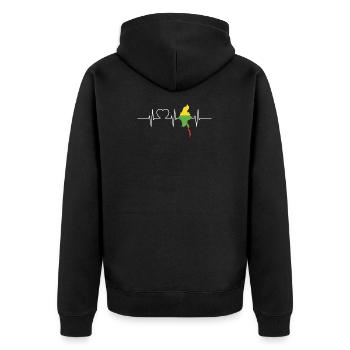 Myanmar avec battement de coeur EKG Vintage Drapeau Myanmar - Veste à capuche bio Premium Unisexe - noir - Dos - Nico (187cm)