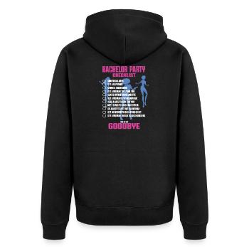 Bachelor Party Checklist - Unisex Premium Organic Zip Hoodie - black - Back - Nico (187cm)