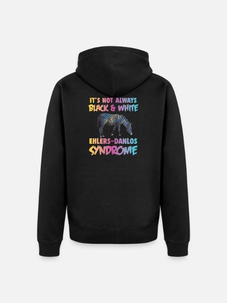 Zebra Ehlers Danlos Syndrome Awareness - Unisex Premium Organic Zip Hoodie - black