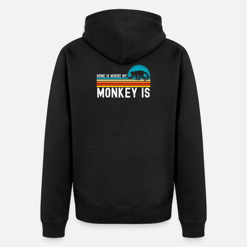 Singe - Veste à capuche bio Premium Unisexe - noir