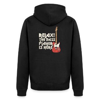 Relax the Bassplayer is here Bassist Bass cadeau - Veste à capuche bio Premium Unisexe - noir - Dos - Nico (187cm)