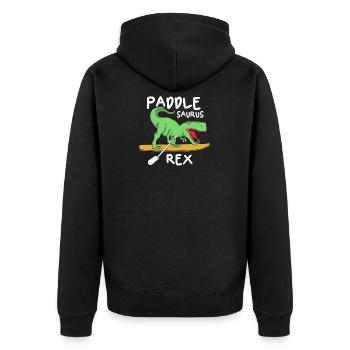 Paddle Saurus Rex SUP Dino Paddle Boarding Stand - Unisex Premium Bio Zip Hoodie - Schwarz - Hinten - Nico (187cm)