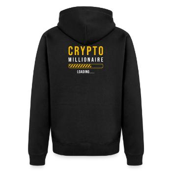Crypto millionnaire loading - Veste à capuche bio Premium Unisexe - noir - Dos - Nico (187cm)