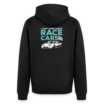 Voiture de course - Veste à capuche bio Premium Unisexe - noir - Dos - Nico (187cm)