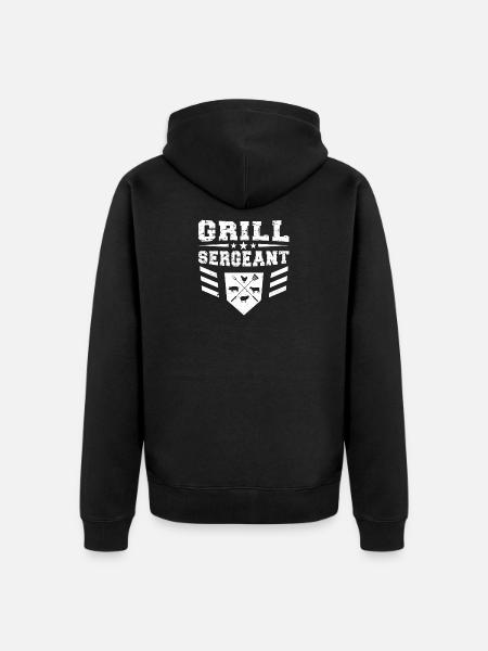 Grill Sergeant... Grillen - Unisex Premium Bio Zip Hoodie - Schwarz