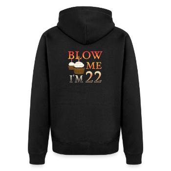 22e anniversaire disant cadeau d'anniversaire drôle - Veste à capuche bio Premium Unisexe - noir - Dos - Nico (187cm)