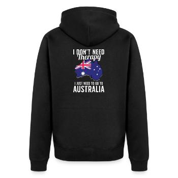 Australia flag I Australian Souvenirs - Unisex Premium Bio Zip Hoodie - Schwarz - Hinten - Nico (187cm)