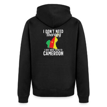Cameroon flag I Cameroon souvenirs - Unisex Premium Organic Zip Hoodie - black - Back - Nico (187cm)