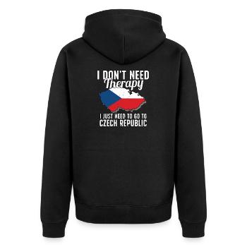 Czech Republic flag I Czech souvenirs - Unisex Premium Organic Zip Hoodie - black - Back - Nico (187cm)