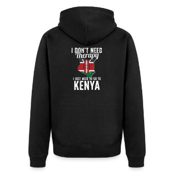 Kenya flag I Kenyan Souvenirs - Unisex Premium Bio Zip Hoodie - Schwarz - Hinten - Nico (187cm)