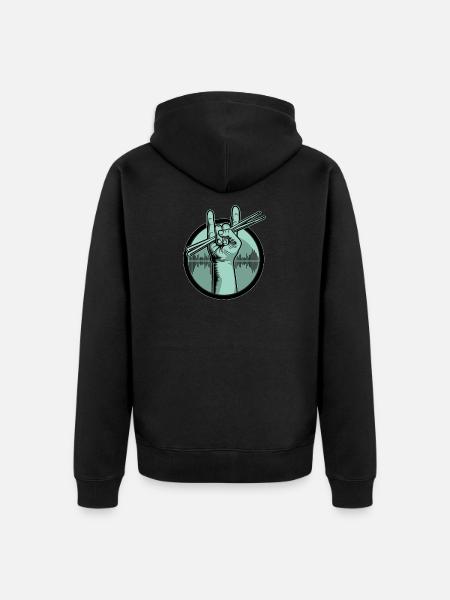 Schlagzeug Drumsticks - Unisex Premium Bio Zip Hoodie - Schwarz