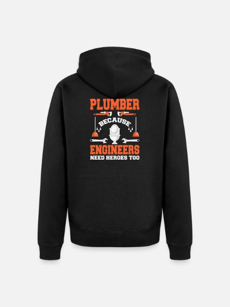 Plumber Funny Plumbing - Unisex Premium Organic Zip Hoodie - black