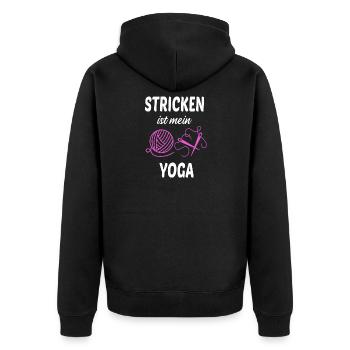 Stricken Ist Mein Yoga Näherin Häkeln Faden - Unisex Premium Bio Zip Hoodie - Schwarz - Hinten - Nico (187cm)