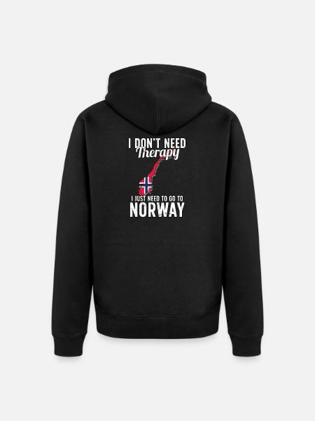 Norges flagg I Norske suvenirer - Premium økologisk unisex-hettejakke - svart