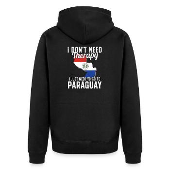 Paraguay flag I Paraguay Souvenirs - Unisex Premium Organic Zip Hoodie - black - Back - Nico (187cm)