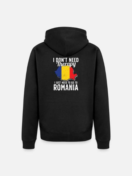 Romania flag I Romanian Souvenirs - Unisex Premium Organic Zip Hoodie - black
