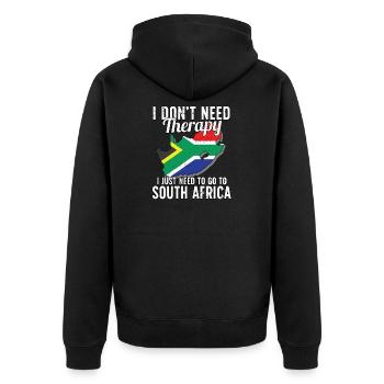 South Africa flag I South African Souvenirs - Unisex Premium Bio Zip Hoodie - Schwarz - Hinten - Nico (187cm)