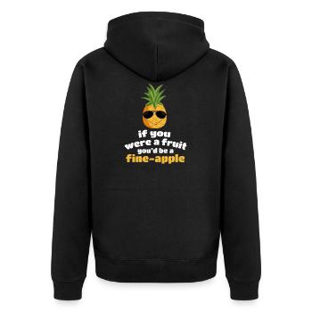 Funny Pineapple Tropical Vacation - Unisex Premium Organic Zip Hoodie - black - Back - Nico (187cm)