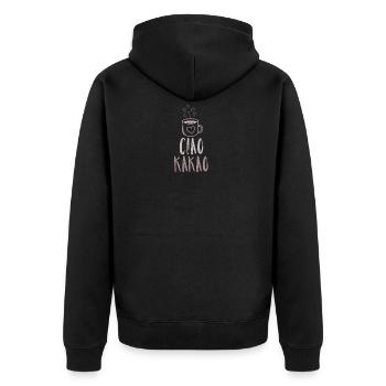 Ciao Cocoa - Unisex Premium Organic Zip Hoodie - black - Back - Nico (187cm)
