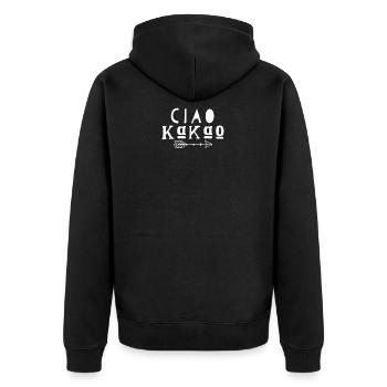 Ciao Cocoa - Unisex Premium Organic Zip Hoodie - black - Back - Nico (187cm)