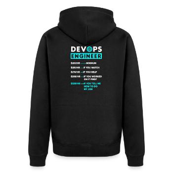 Ingénieur DevOps Cloud Computing Taux horaire - Veste à capuche bio Premium Unisexe - noir - Dos - Nico (187cm)