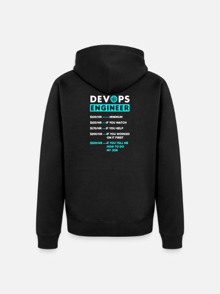 DevOps Ingenieur Cloud Computing Stundensatz - Unisex Premium Bio Zip Hoodie - Schwarz