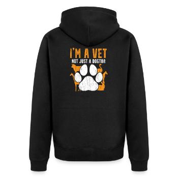 Je ne suis pas seulement dogtor. - Veste à capuche bio Premium Unisexe - noir - Dos - Nico (187cm)