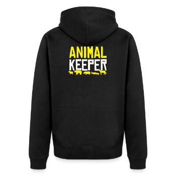Tierpfleger - Unisex Premium Bio Zip Hoodie - Schwarz - Hinten - Nico (187cm)