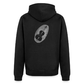Musique Violoncelle Musique classique Empreinte - Veste à capuche bio Premium Unisexe - noir - Dos - Nico (187cm)