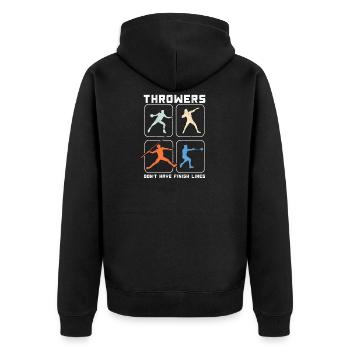 Throwers Don't Have Finish Lines Discus Javelin - Unisex Premium Organic Zip Hoodie - black - Back - Nico (187cm)