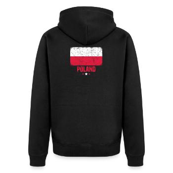 Poland Polish Flag - Unisex Premium Organic Zip Hoodie - black - Back - Nico (187cm)
