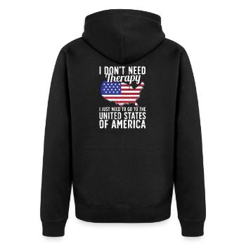 USA flag I American Souvenirs - Veste à capuche bio Premium Unisexe - noir - Dos - Nico (187cm)