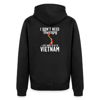 Vietnam flag I Vietnamese Souvenirs - Unisex Premium Organic Zip Hoodie - black - Back - Nico (187cm)