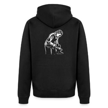 Blacksmith T Shirt Blacksmithing Shirt Blacksmith - Unisex Premium Organic Zip Hoodie - black - Back - Nico (187cm)
