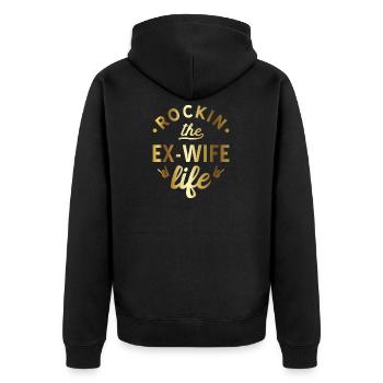 Vie d’ex-femme divorcée - Veste à capuche bio Premium Unisexe - noir - Dos - Nico (187cm)