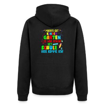 Kinder Einschulung Schulkind 2022 Erster Schultag - Unisex Premium Bio Zip Hoodie - Schwarz - Hinten - Nico (187cm)