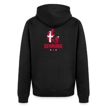 Danemark Drapeau danois - Veste à capuche bio Premium Unisexe - noir - Dos - Nico (187cm)