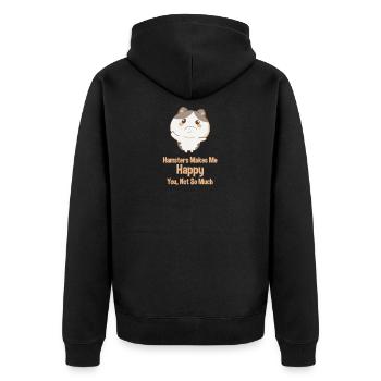 Hamster kawaii - Unisex Premium Bio Zip Hoodie - Schwarz - Hinten - Nico (187cm)