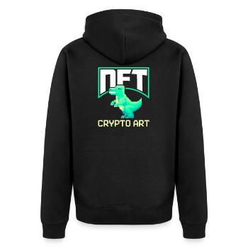 Nicht-fungible Token NFTs Krypto-Aktien NFT CRYPTO - Unisex Premium Bio Zip Hoodie - Schwarz - Hinten - Nico (187cm)