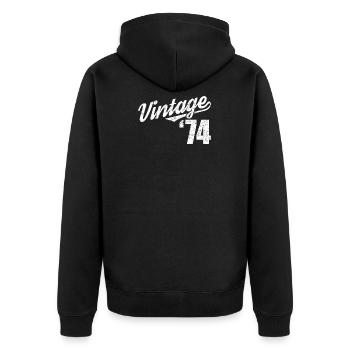 1974 74 Birthday Retro Vintage Vintage Gift - Unisex Premium Organic Zip Hoodie - black - Back - Nico (187cm)